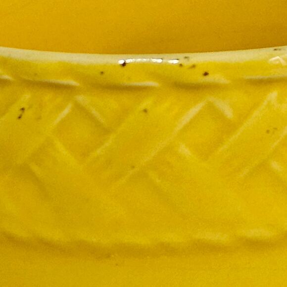 Fapodel, SA Canary Yellow Braided Pattern Cup & Saucer - Picture 2 of 7